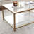 Modern Gold Coffee Table, 35.4 x 15.7 x 23.6 Inches | 100% Tempered Glass Top (0.16 Inches Thick) & 100% Metal Frame | Elegant Glam Design for Living Room | Stylish, Durable, and Contemporary Décor