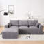 Canapé modulaire gris sans os 5 pièces avec méridienne, lit modulaire en U de 113 po pour les grandes pièces, revêtement en velours côtelé à compression, sans assemblage, coins confortables luxueux, sensation de tissu-11529753