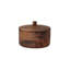Pot à couvercle en bois d'acacia à finition noyer