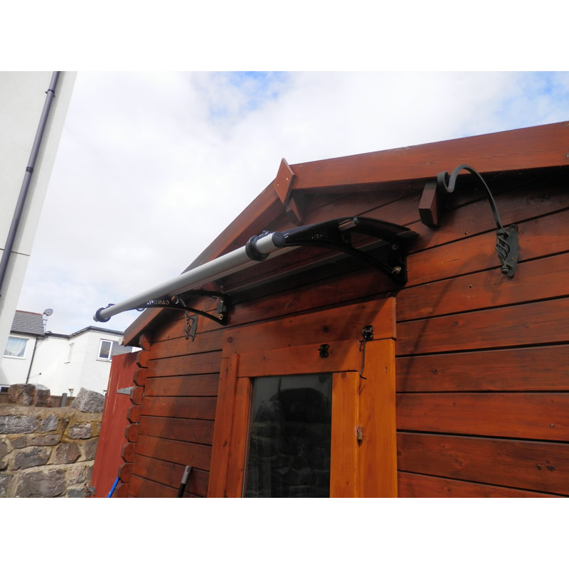 CANOFIX 0.65m Depth Door Canopy Black-Bracket Clear-Sheet