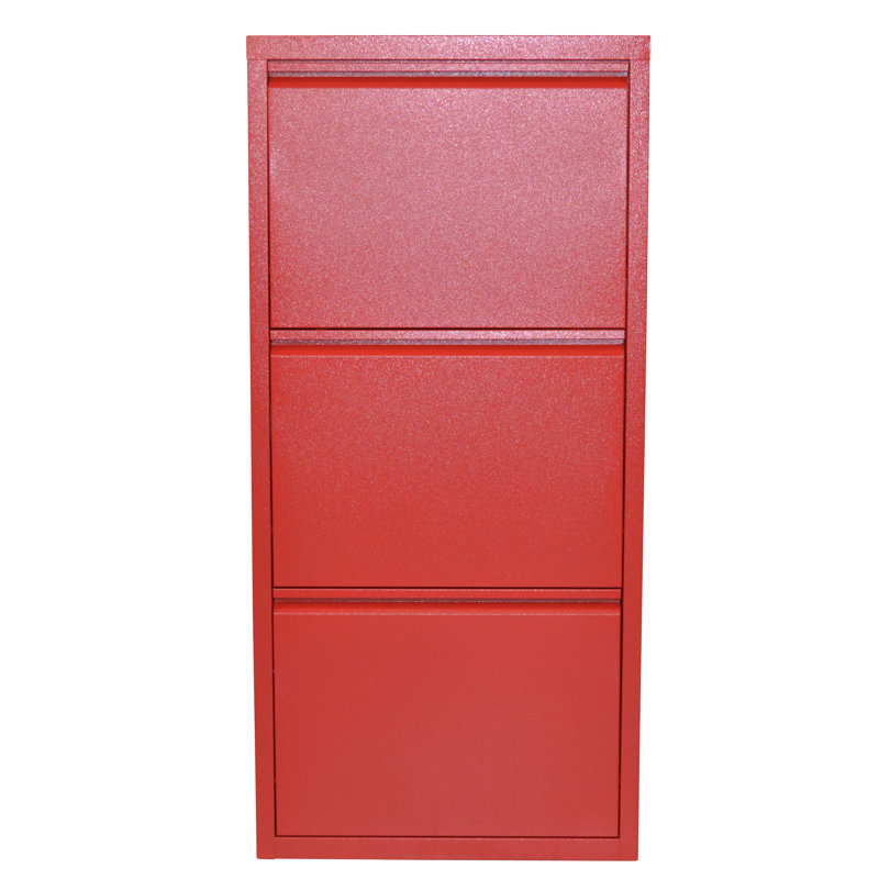 9 Pair Shoe Storage Cabinet, Red