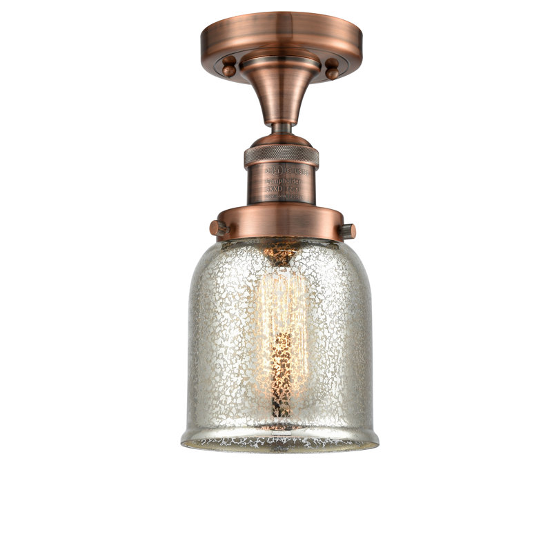 Plafonnier semi-encastré à 1 lumière 5 po Archambault, Ampoule DEL 6 watts Vinage, Transparent, Cuivre antique