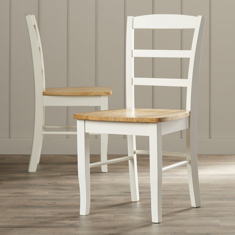 Klynn Solid Wood Dining Chair, White/Natural