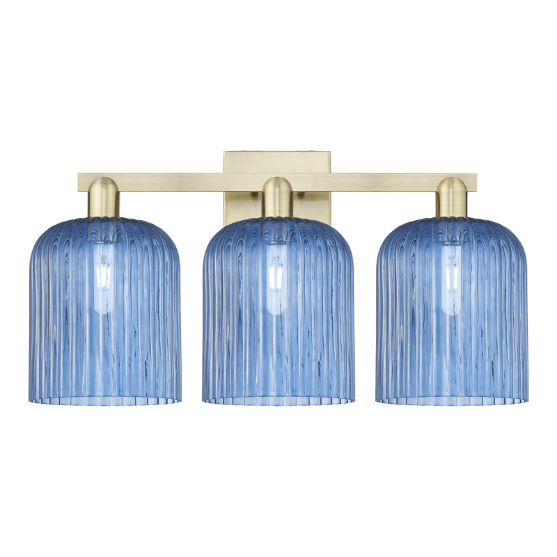 Bridal Veil 3 - Light Vanity Light, Blue / Antique Brass