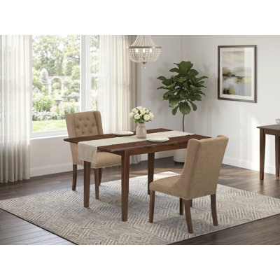 Finish Solid Wood Top with Butterfly Leaf Dining Table Set