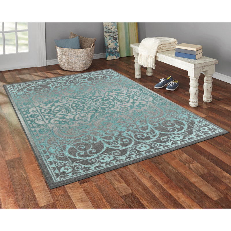 Dreyfuss Oriental Intense Area Rug, Rectangle 1'8" x 2'10",  Gray/Blue 
