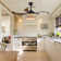 Crystal Pendant Lights  Smart Ceiling Fan with Light Kit and Remote Control,6 Wind Speeds，3-color Lighting，DC Motor