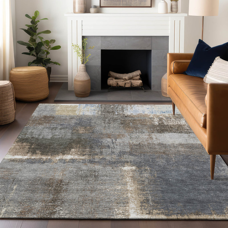 Tapis d'intérieur / extérieur brun Fernal , 9 pi x 12 pi