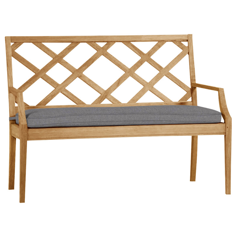 Banc d'extérieur en teck Haley, Teck naturel, Welt, Verona brume