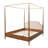 Easton Modern Fleece Upholstered 4-Post Canopy Bed Frame with Solid Wood Legs, Padded Headboard and Footboard-126471152