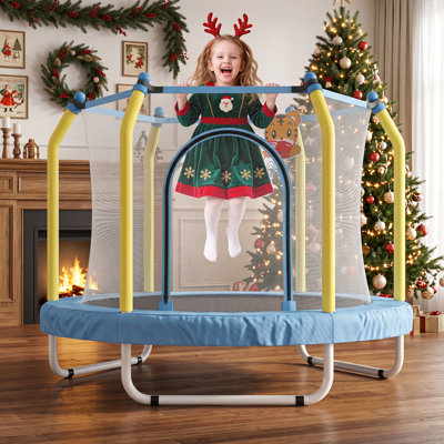 Trampoline pour tout-petits trampoline pour enfants intérieur et extérieur avec panier de basketball