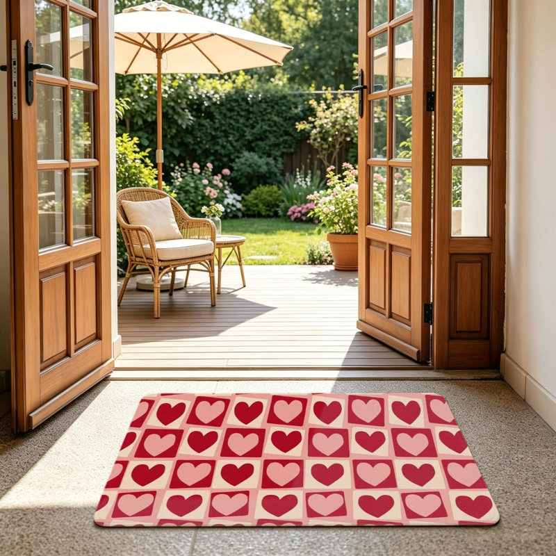 Paillasson rouge 24 po x 36 po pour porte d'entrée