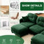 4 canapés modulaires en chenille, éponge haute, courbe ergonomique et un canapé modulaire en U mobile pour différentes pièces, doux respirant, design, mousse haute, utilisation dans la chambre à coucher