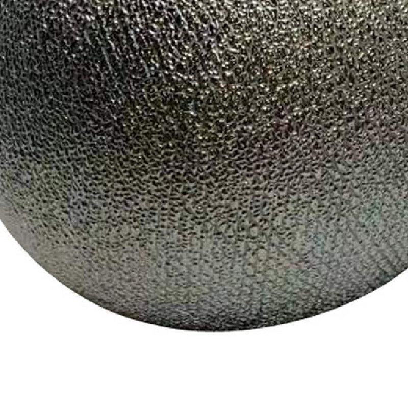Ensemble de 3 boules décoratives, texture hachurée, céramique argent antique