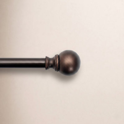 Darion Adjustable Single Curtain Rod with Globe Ball Finial
