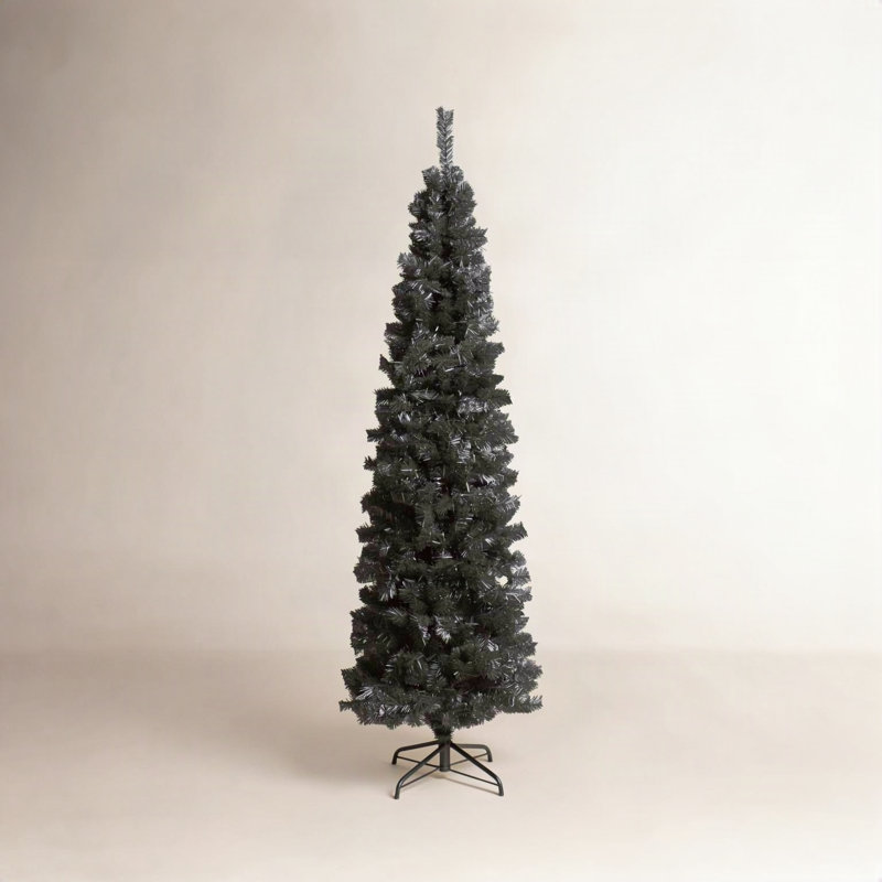 Arbre lamé noir de la collection Tinsel, 6 pi