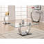 Console satinée avec plateau en verre argenté