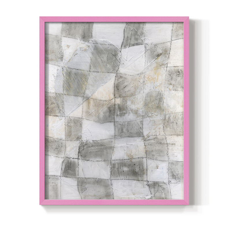 Rustic Textile I Framed Print - Solid Wood, Pink, 21" H x 17" W