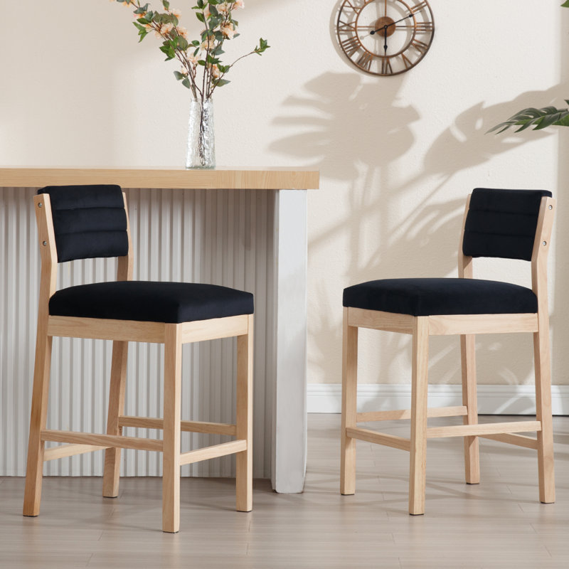 Darlane Upholstered Counter Stool, Black