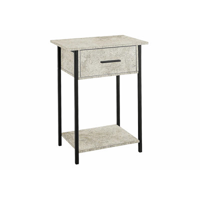 Table de bout, double couche, d'angle, lampe de table, salon, table de bout, tiroir de rangement, petit, contreplaqué, métal, moderne