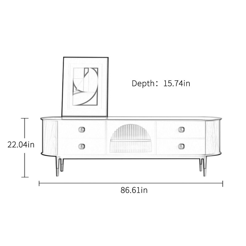 Cathleen, 22.04"H x 86.61"L x 15.74"W