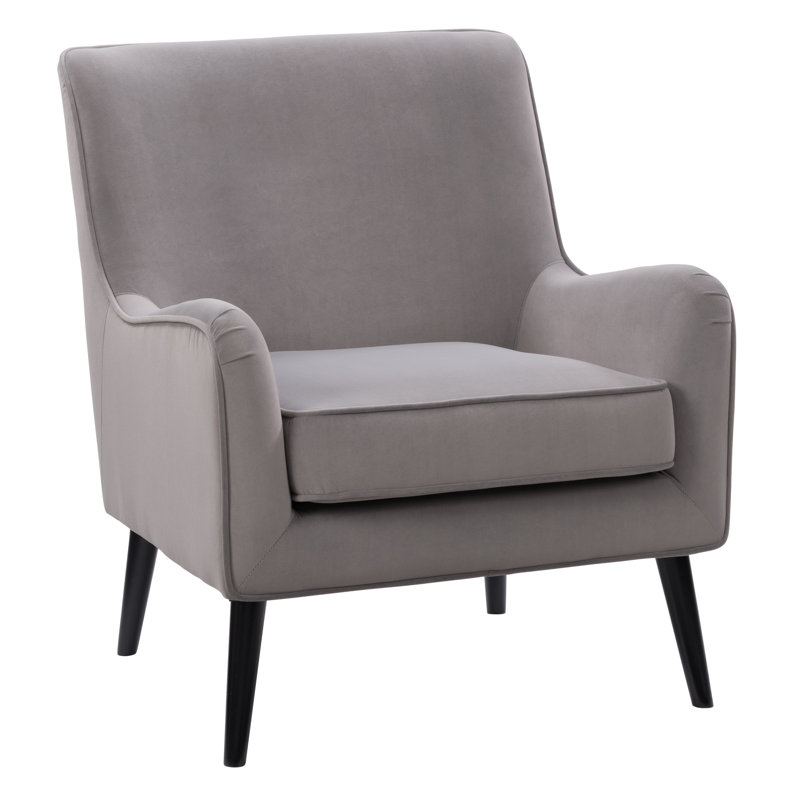 Archuleta Velvet Wingback Chair, Grey Velvet