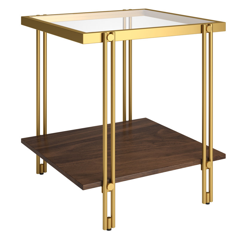 Inez Glass Top End Table