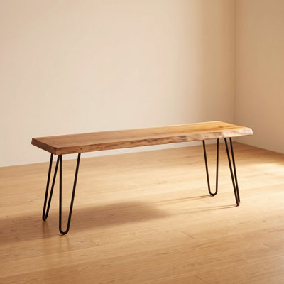48" Acacia Wood Bench with Hairpin Legs