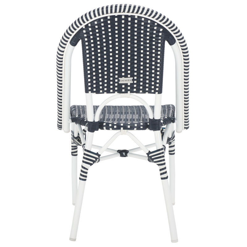 Torino Outdoor Dining Side Chair, Navy/White