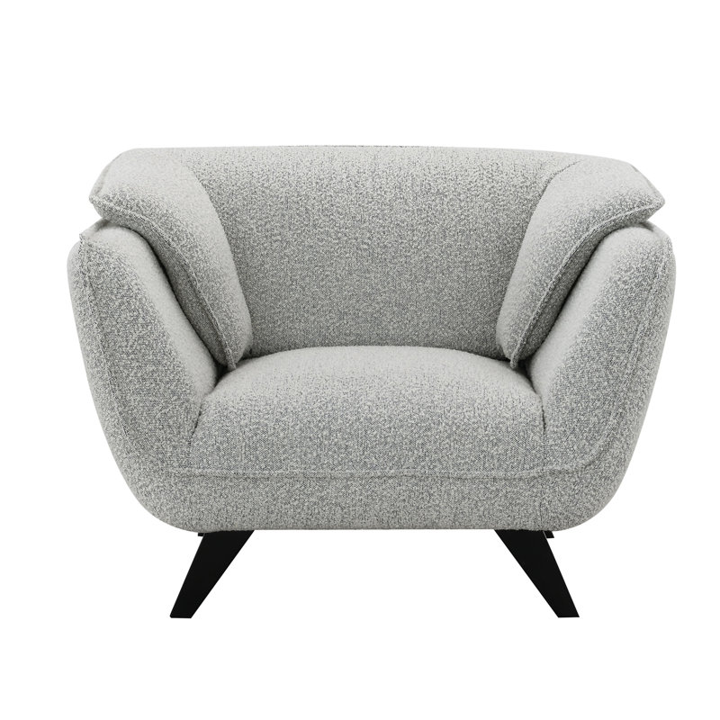Fauteuil bouclé gris clair Nayeli, Boucle gris clair