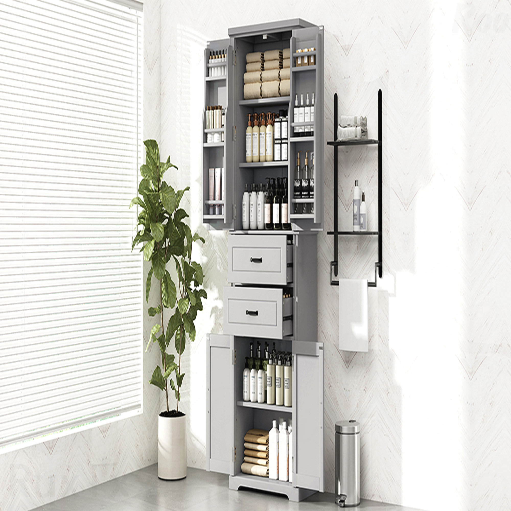 Latitude Run® Storage Cabinet with Multi-Functional Storage Space ...