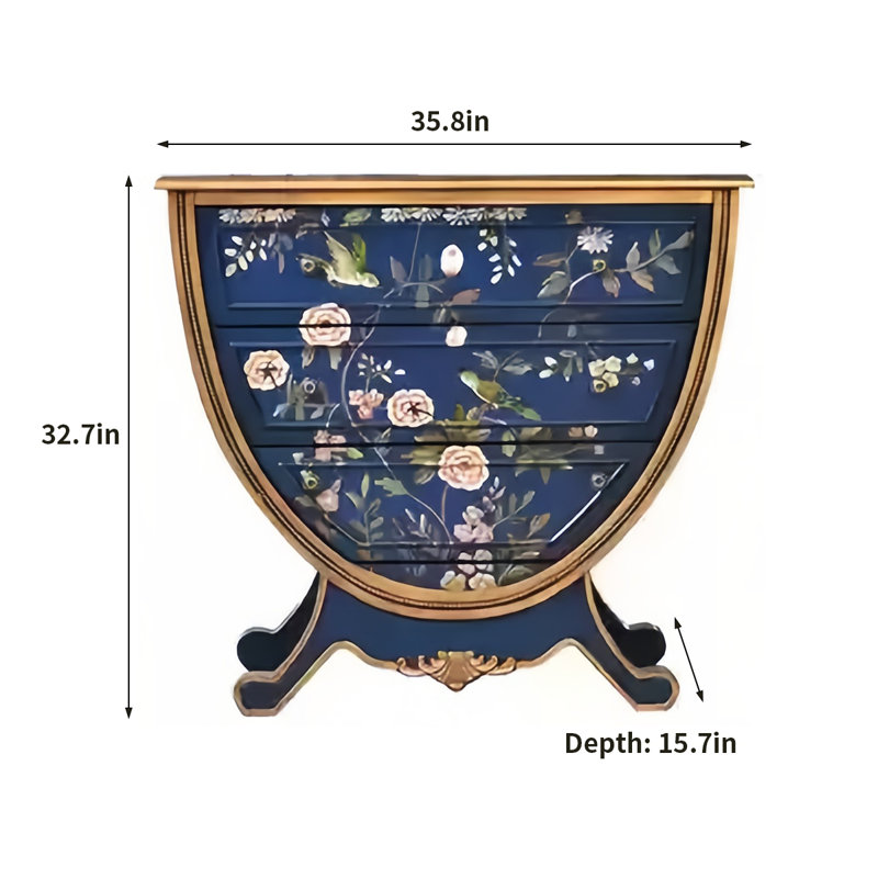 Elegant Design Hand-Painted 3-Drawer Accent Chest