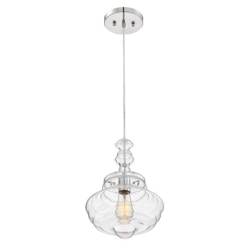 Luminaire suspendu géométrique simple à 1 lumière, H 13,5 po x l 10 po x P 10 po