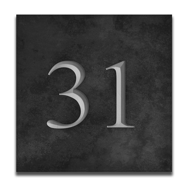 Velia 17.78cm H Stone House Number, 31, Silver