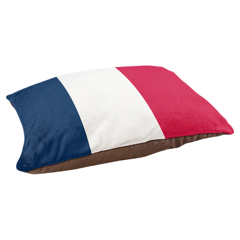 Coussin Arizona, Moyen (l 28 po x P 18 po x H 9,5 po), Bleu marine / blanc / rouge écarlate