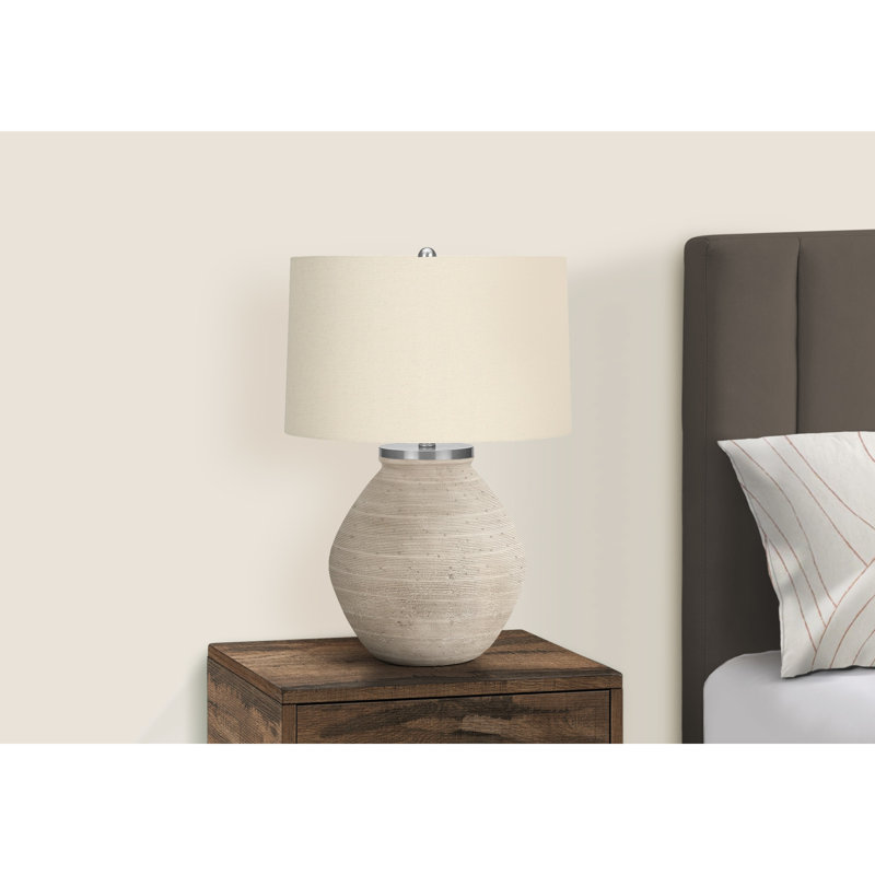 Lampe de table contemporaine et moderne, Crème, Argent/Beige