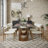 Modern Rectangular Sintered Stone Dining Table With Double Pedestal Base-554995490-554995491