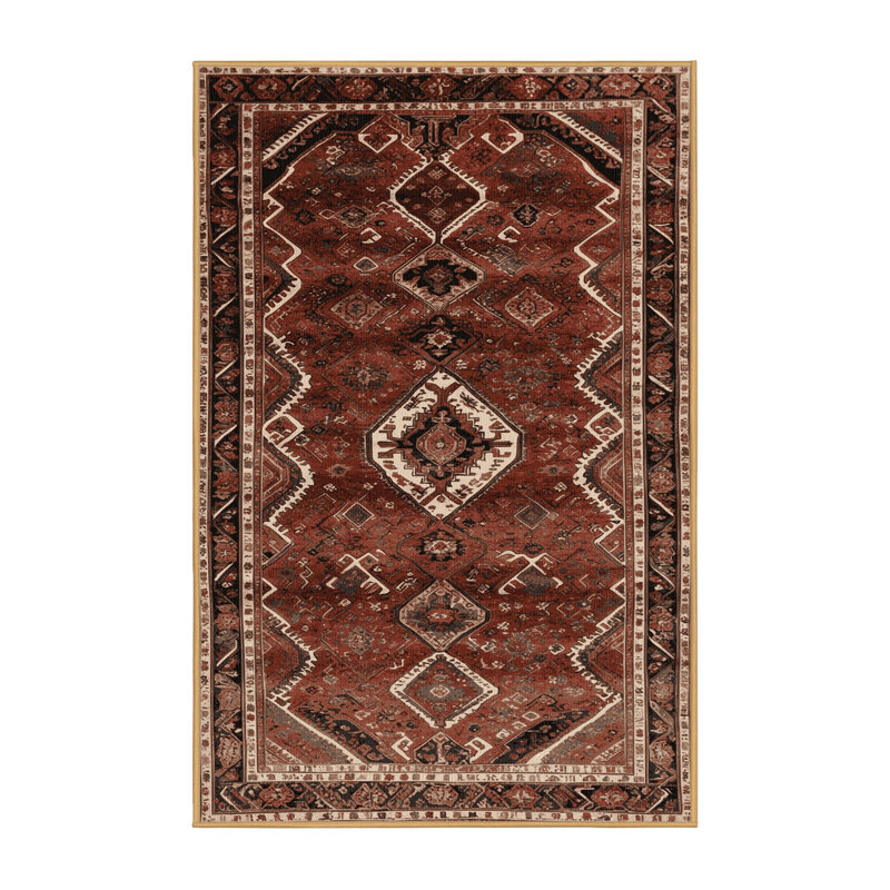 Tapis brun lavable à la machine, Rectangle 5 pi x 7 pi