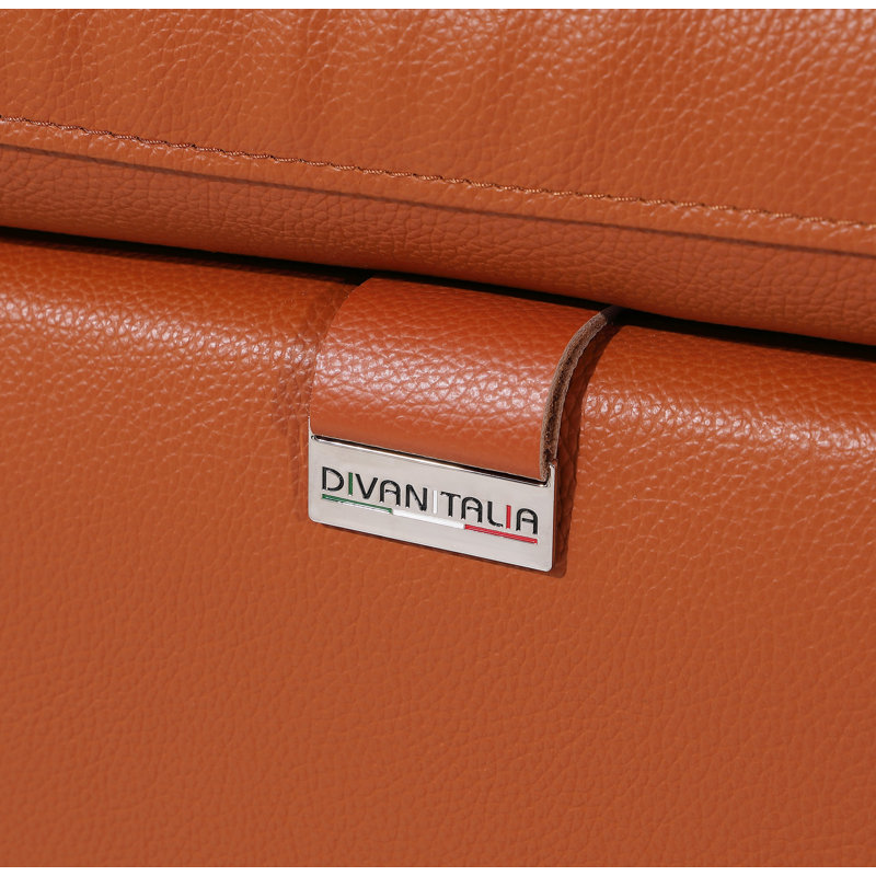Top Grain Italian Leather Modular Power Triple Reclining Sofa With Power Headrests, Camel