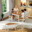 Ensemble de table de salle à manger peu encombrant, durabilité en bois massif, design moderne pour les appartements