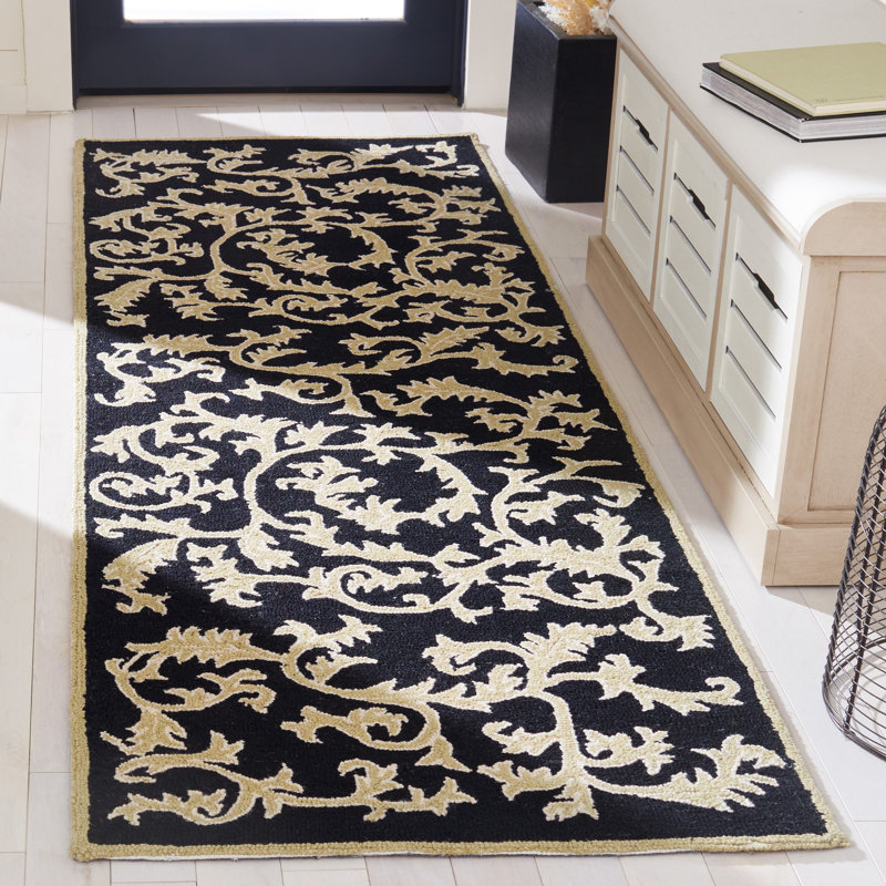Hand Hooked Wool Floral Rug