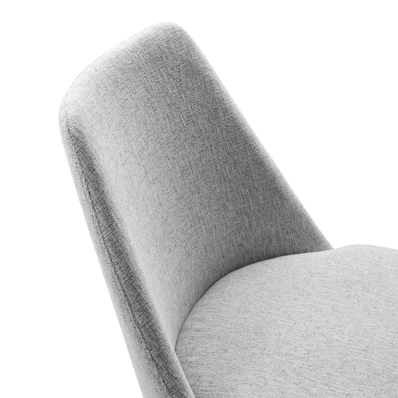 Chaise pivotante rembourrée Lippa, Tissu gris clair, Blanc / Blanc