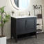 Meuble-lavabo simple 36 po avec plateau en céramique Shinesha