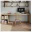 Bureau en L Minimalist: bois massif et rangement intégré-110367602