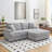 79.3''Modern Corduroy L-Shaped Sectional Sofa with Ottoman-1508237287