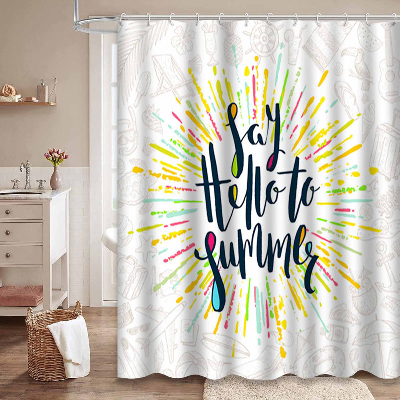 Rideau de douche imperméable et coloré avec 12 crochets, L 72 po x l 72 po