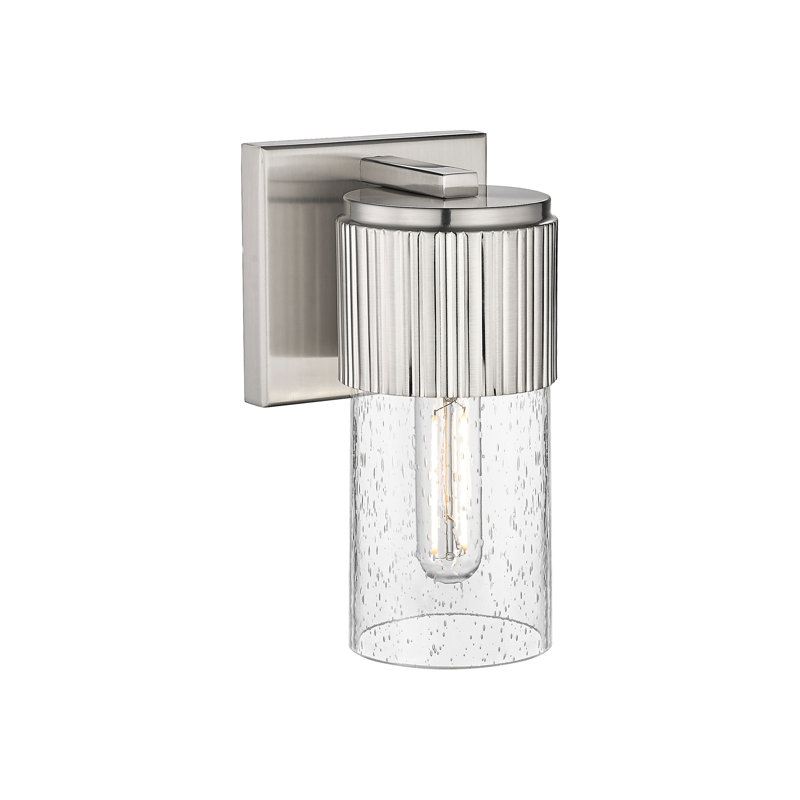 Applique murale 1 lumière 12 "Bolivar, Nickel satiné, H 7,5 po x l 5,1 po x P 4 po, Bullé