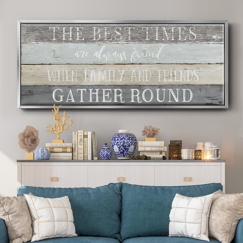 Best Times- Framed Canvas, 12" H x 30" W