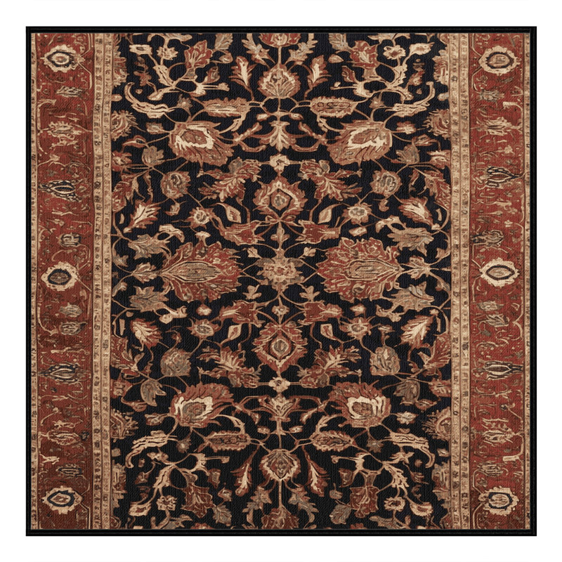 Tapis brun lavable à la machine, Carré 7 pi