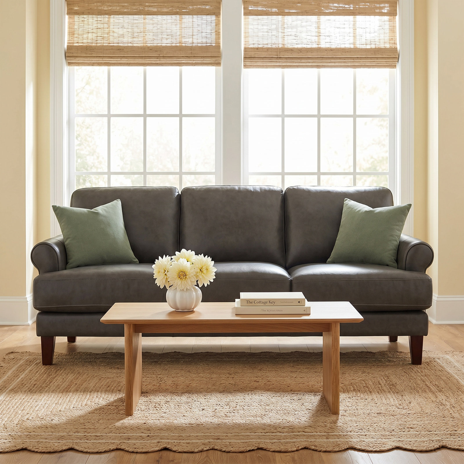 Maybell 80" Genuine Leather Sofa, Maybell Red Genuine Leather